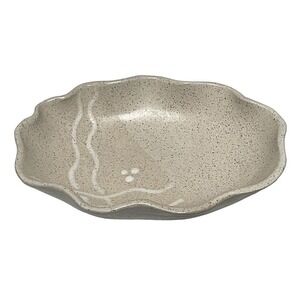 Signed‎ Studio Pottery Ceramic Bowl Decorative Beige Speckled Dish